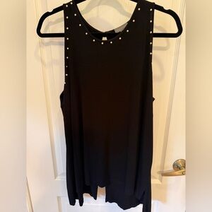 Vince Camuto Black Tank Top with Gold Studs
